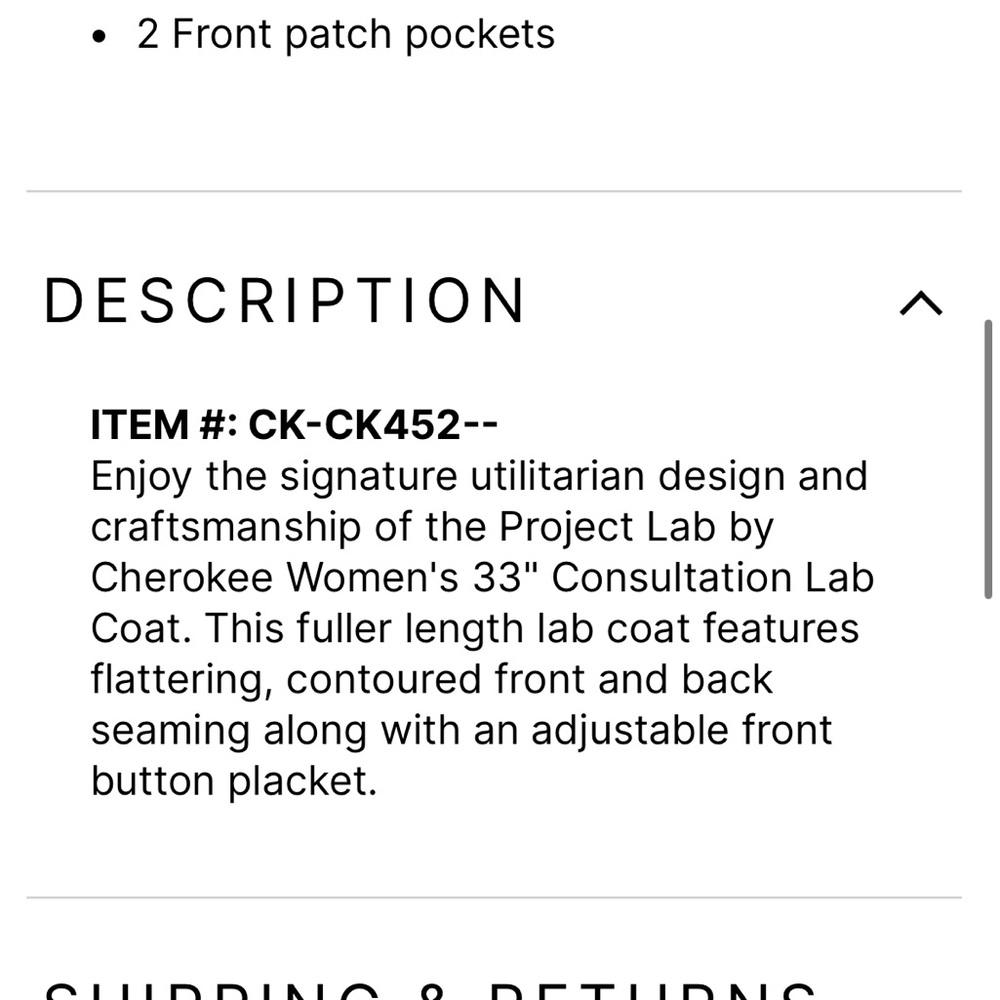 Project Lab by Cherokee Lab coat - Picture 6 of 7